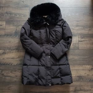 Michael Kors black puffer coat long